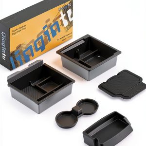 Tesla Console Organizer QINQINTU Black ABS-0